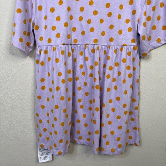 ASOS Design Women's Baby Doll Dress Size 0 Lilac Polka Dot Tie Oversized - Picture 9 of 12